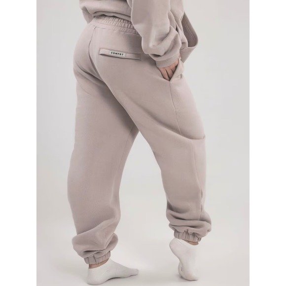 Comfrt Pants - Comfrt Cloud Sweatpants Taupe Fleece Lined Joggers Womens Size S Cozycore Lounge